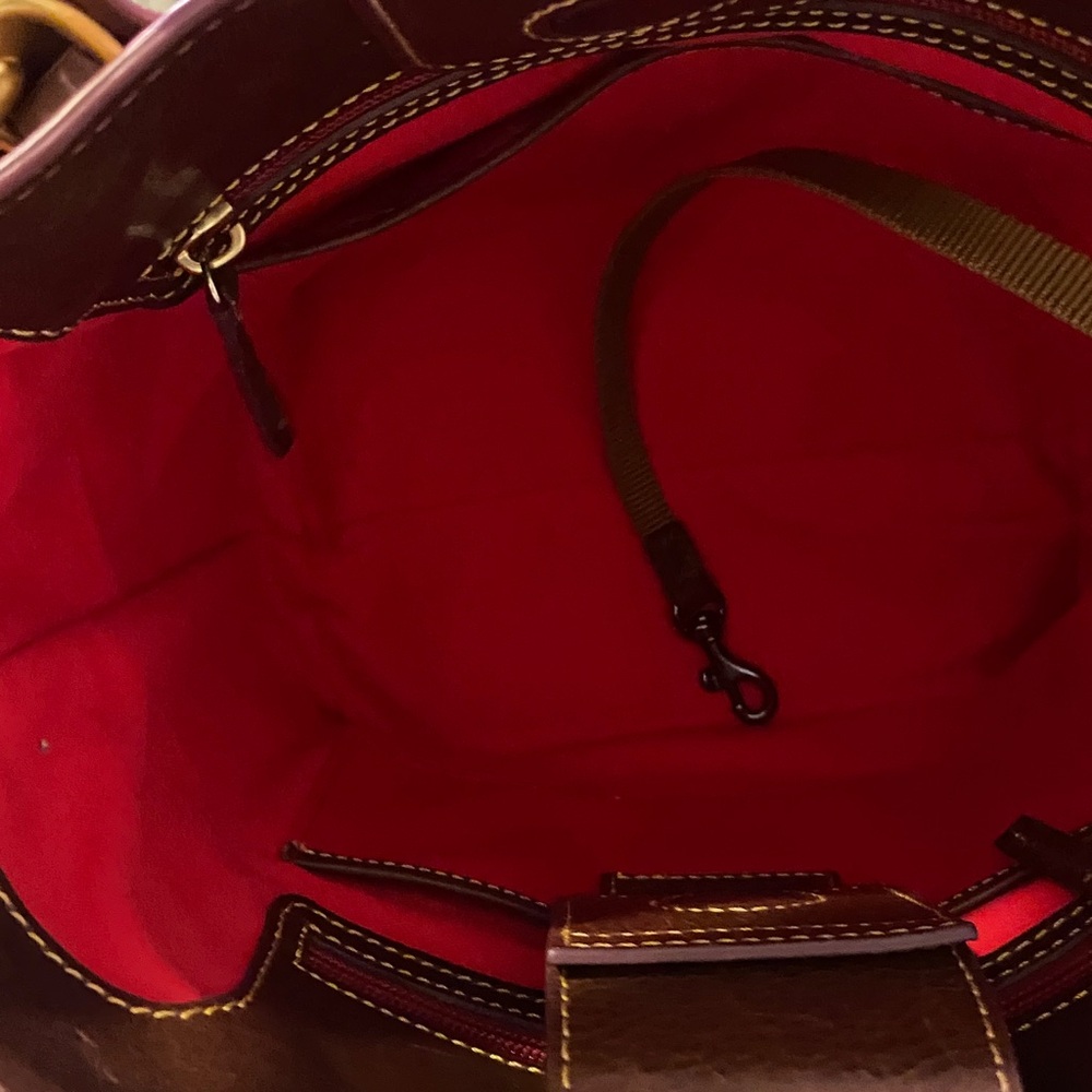 Dooney & Bourke Brown Leather Tote - Picture 7 of 11
